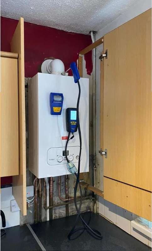 After: new boiler installed and being tested